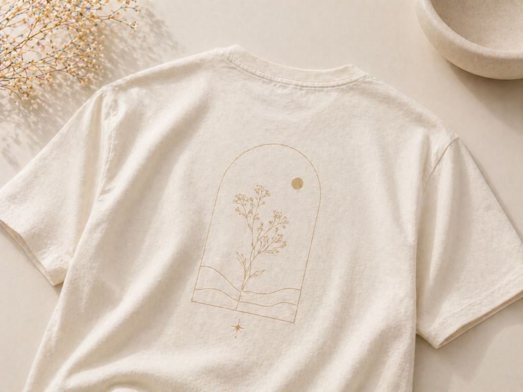 t shirt floqué a l'arriere