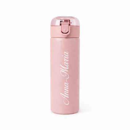 gourde paille enfant rose personnalisé