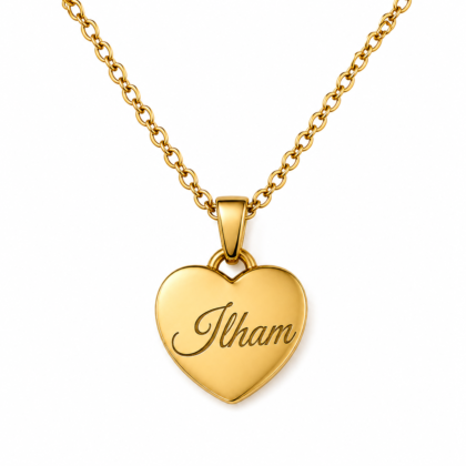 Collier médaillon cœur personnalisé